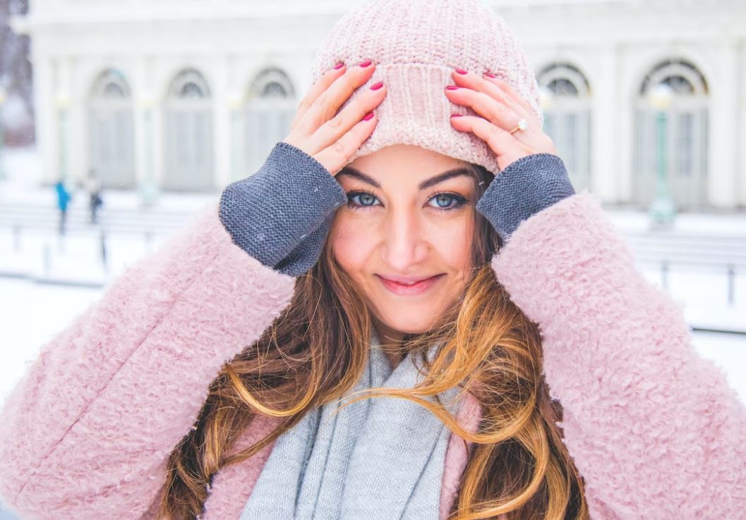 manteau hiver rose