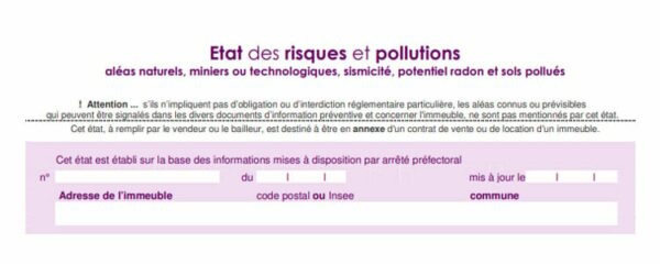 état des risques et pollutions